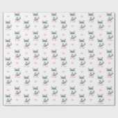 赤ちゃんの女の子、紙ピンクのアライグマを包む女の子 ラッピングペーパー (フラット)