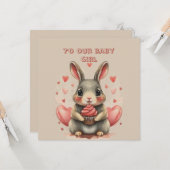 赤ちゃんの娘へのバレンタイン カード (正面/裏面インサイチュ)