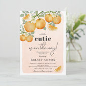 赤ちゃんの小さな天使がやってくる！ベイビーシャワーの招待状 招待状 (スタンド正面)