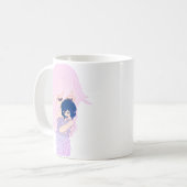 赤ちゃんの少女マグカップを持つ漫画の母親 コーヒーマグカップ (正面左)