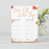 赤ちゃんの年齢は？　ベイビーシャワーパーティーゲーム　リトルパンプキン 招待状 (スタンド正面)