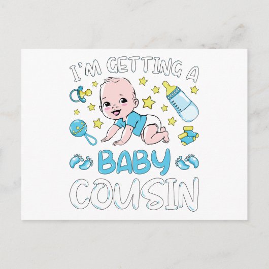 赤ちゃんの従兄弟の性別がわかる！ ポストカード (正面)