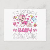 赤ちゃんの従妹の性別が女の子だとわかる ポストカード (正面)