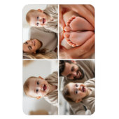 赤ちゃんの思い出写真4枚のフォトコラージュ マグネット (縦)