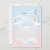 赤ちゃんの性別が女の子のベビーシャワーの招待状 招待状 (裏面)