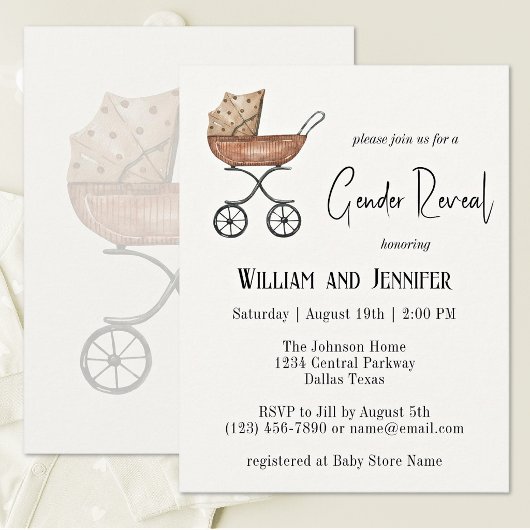 赤ちゃんの性別は？　性別お披露目 招待状