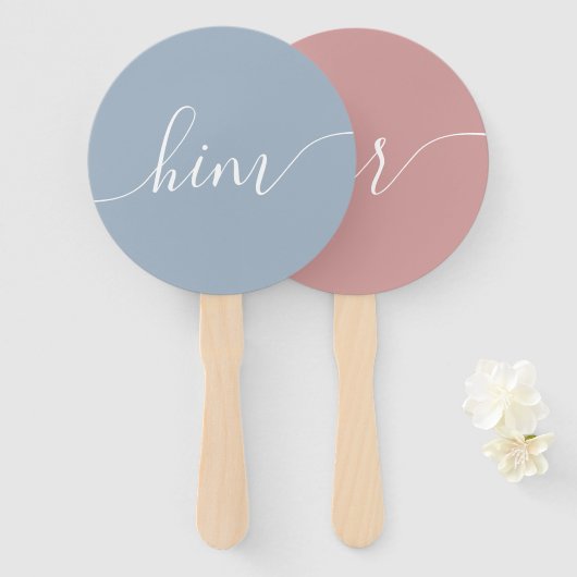 赤ちゃんの性別当てゲーム用扇風機 ハンドファン (正面&裏面)