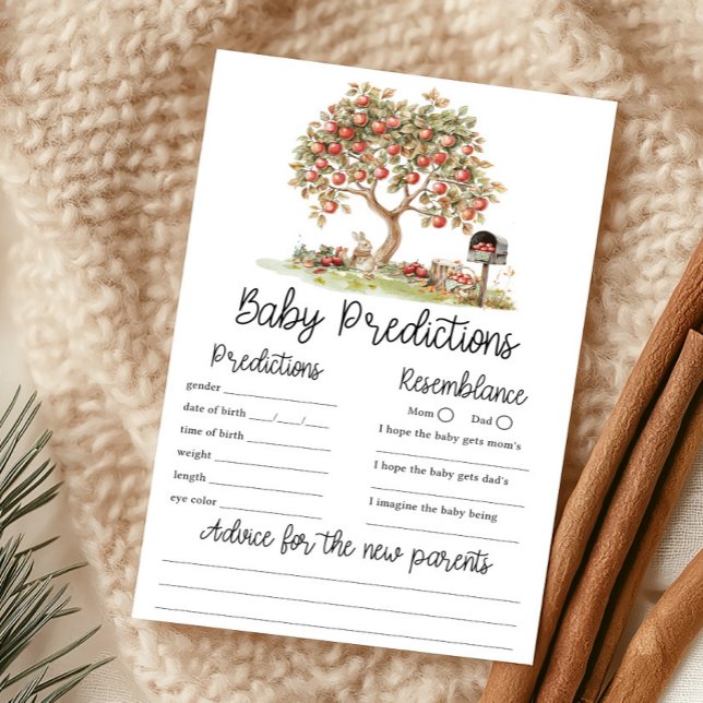 赤ちゃんの性別当てゲーム お気に入りのりんご (Fall Apple Tree Baby Shower Baby Predictions Game)