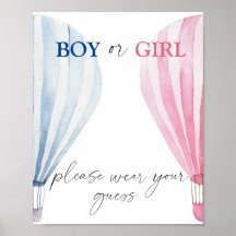 赤ちゃんの性別当てポスター Boy or Girl あなたの予想を着用してください
