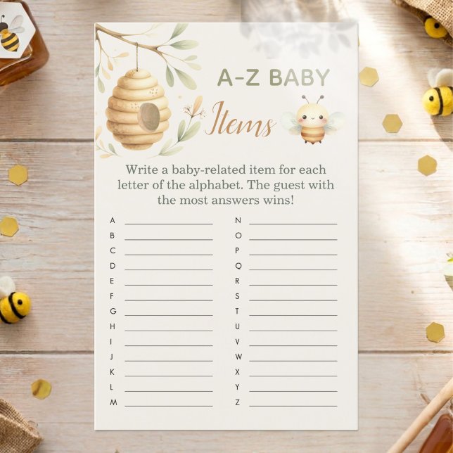 赤ちゃんの性別当て A to Z ベビーアイテム ゲーム (A-Z Baby Items Baby Shower Game. He or She? What Will Baby Bee? Gender Reveal)