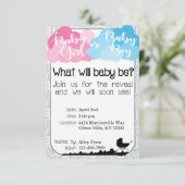 赤ちゃんの性別発表のご案内 招待状 (スタンド正面)