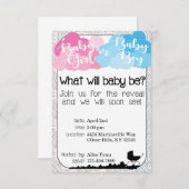 赤ちゃんの性別発表のご案内 招待状 (正面/裏面)
