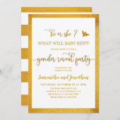 赤ちゃんの性別発表の招待状(ベイビービー編) 招待状 (正面/裏面)