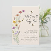 赤ちゃんの性別発表パーティーのためにBeeをテーマにしたデザインを計画していますか？ 招待状 (スタンド正面)