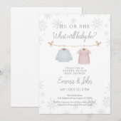 赤ちゃんの性別発表招待状 お披露目 招待状 (正面/裏面)