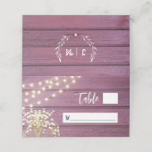 赤ちゃんの息とストリングライトパープルウッド結婚ズ プレイスカード (外部開封)