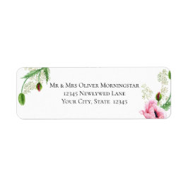 赤ちゃんの息とピンクかわいらしのケシ ラベル