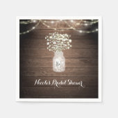 赤ちゃんの息とライトのウェディング素朴レセプション スタンダードカクテルナプキン (正面)