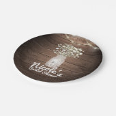 赤ちゃんの息とライトのウェディング素朴レセプション ペーパープレート (アングル)