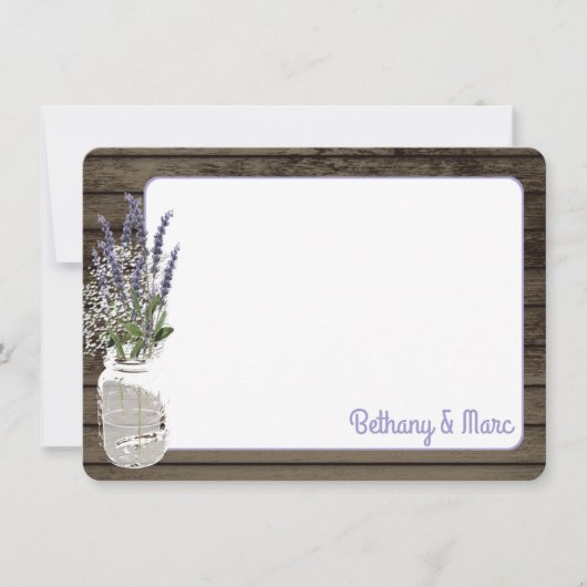 赤ちゃんの息とラベンダージャーありがとう ノートカード (正面)