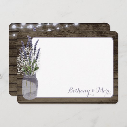 赤ちゃんの息とラベンダージャーありがとう ノートカード (正面/裏面)