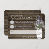 赤ちゃんの息とラベンダー結婚の反応 出欠カード (正面/裏面)