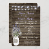 赤ちゃんの息と瓶とラベンダー結婚ズ 招待状 (正面/裏面)