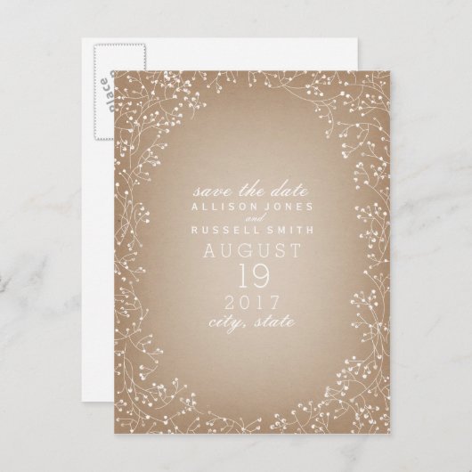 赤ちゃんの息のカードインスパイアストック日付を保存 案内ポストカード (正面/裏面)