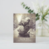 赤ちゃんの息のゴールドフォイル写真の保存日付 案内ポストカード (スタンド正面)