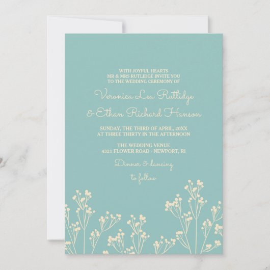 赤ちゃんの息のシルエット – 美結婚しい 招待状 (正面)