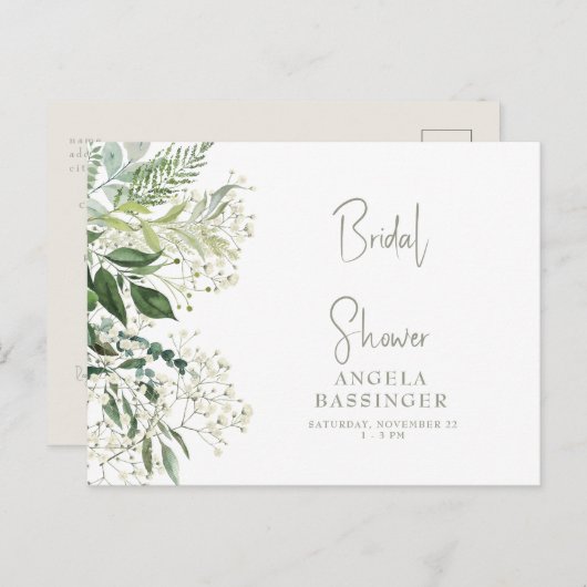 赤ちゃんの息のシンプルブライダルシャワー ポストカード (正面/裏面)