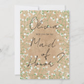 赤ちゃんの息のフローラが私のメイド・オブ・オーナー（花嫁付き添い人） 招待状 (正面)