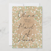 赤ちゃんの息のフローラが私のメイド・オブ・オーナー（花嫁付き添い人） 招待状 (正面)