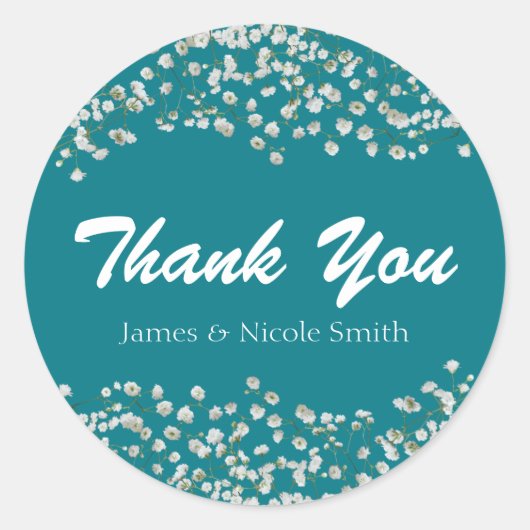 赤ちゃんの息のフローラは自分の色を選択 ラウンドシール (正面)