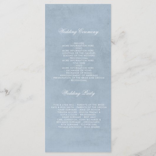 赤ちゃんの息のフローラモノグラムほこりっぽいブループログラム プログラム (裏面)