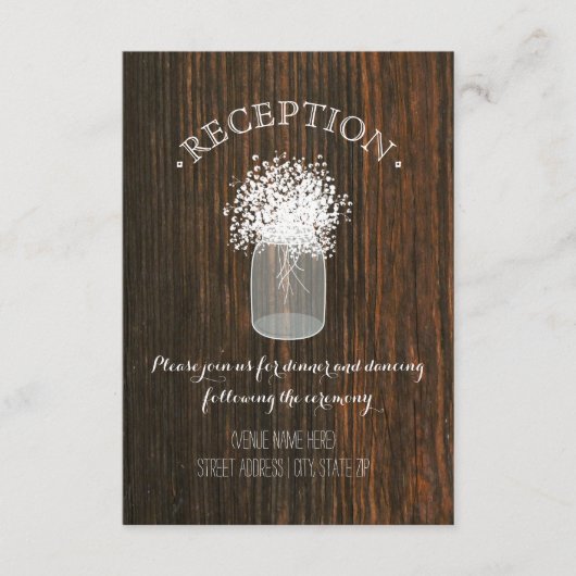 赤ちゃんの息のマスンジャーウッド調の披露宴受付カード エンクロージャーカード (正面)