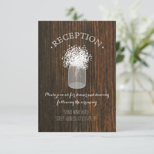 赤ちゃんの息のマスンジャー ウッド調の披露宴 エンクロージャーカード (スタンド正面)