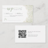 赤ちゃんの息のミニマリスト結婚式RSVP | QRコード エンクロージャーカード (正面/裏面)