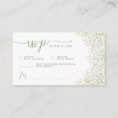 赤ちゃんの息のミニマリスト結婚式RSVP | QRコード エンクロージャーカード (正面)