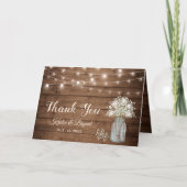 赤ちゃんの息のメイソンのジャイルストリングライトウッド素朴 サンキューカード (正面)