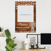 赤ちゃんの息のメイソンの瓶ブライダルシャワー写真のプロップ ポスター (ホームオフィス)