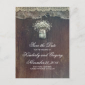 赤ちゃんの息のメイソン素朴ジャーは日付を保存 案内ポストカード (正面)