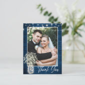 赤ちゃんの息のメイソンJarありがとうご素朴ざいました写真 ポストカード (スタンド正面)