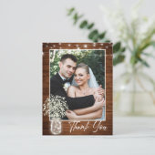 赤ちゃんの息のメイソンJarありがとうご素朴ざいました写真 ポストカード (スタンド正面)