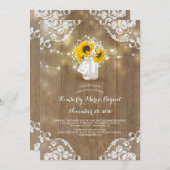 赤ちゃんの息のメイソンjarひまわり赤ちゃんシャワー 招待状 (正面/裏面)