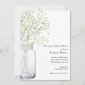 赤ちゃんの息のメイソンjarブライダルシャワーの招待 招待状 (正面)