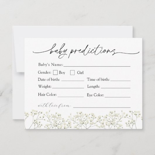 赤ちゃんの息の予測赤ちゃんシャワーカード 招待状 (正面)