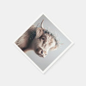 赤ちゃんの息の冠を持つボホハイランド牛 スタンダードカクテルナプキン (角)