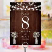 赤ちゃんの息の弦ライトエレガントな結婚式 テーブルナンバー