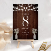 赤ちゃんの息の弦ライトエレガントな結婚式 テーブルナンバー